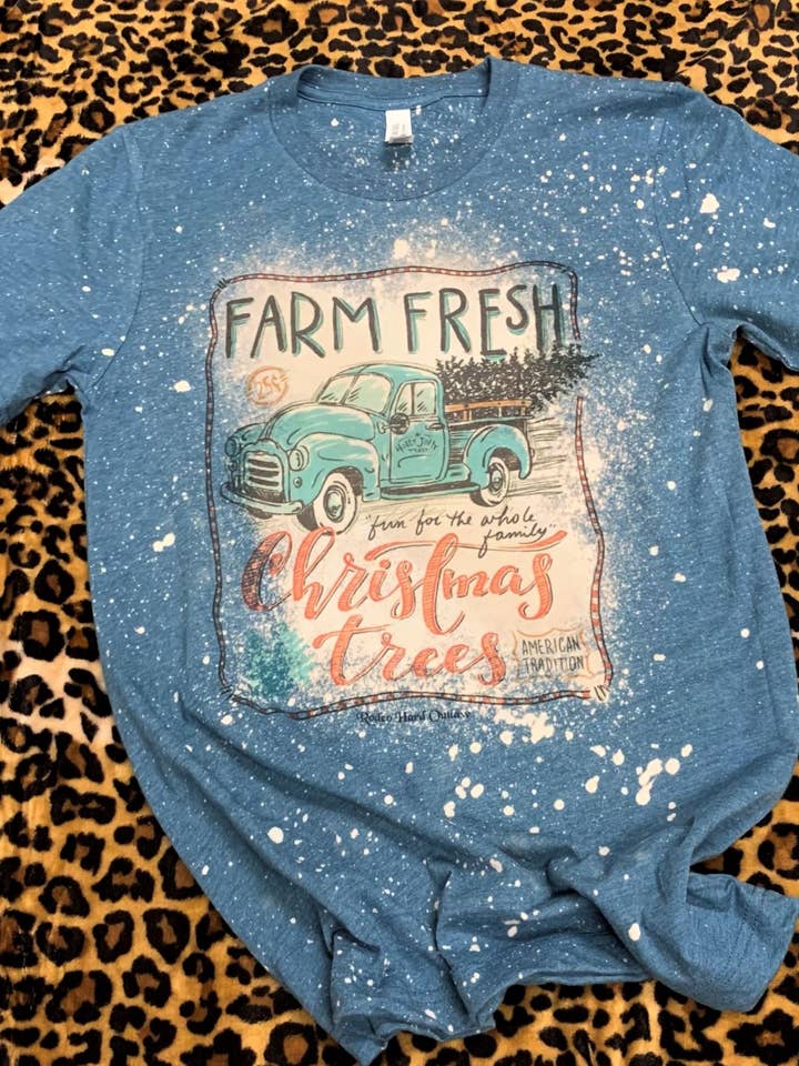 Farm Fresh Christmas Trees Graphic Tee for wholesale by Rowdy Rowels