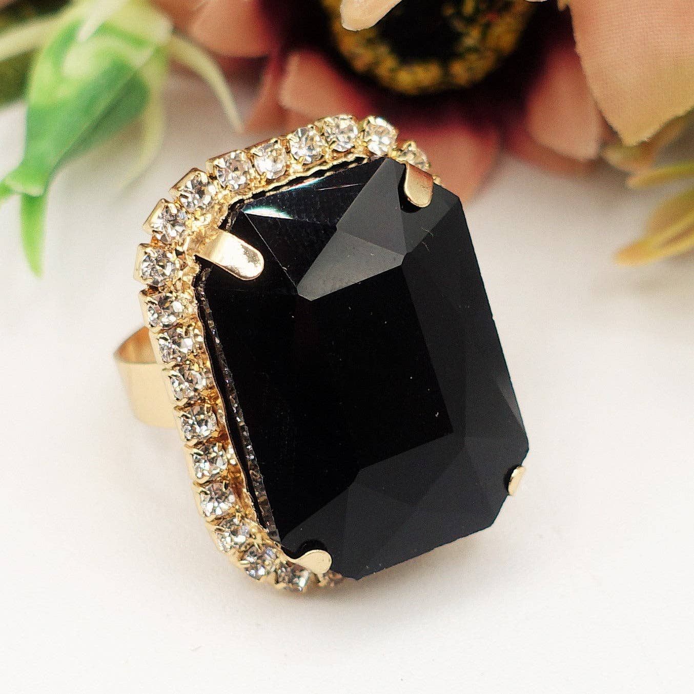 Daemon srls - Wholesale Cocktail/Statement Ring - ARIEL - ANELLO regolabile con pietra sfaccettata e zirconi25