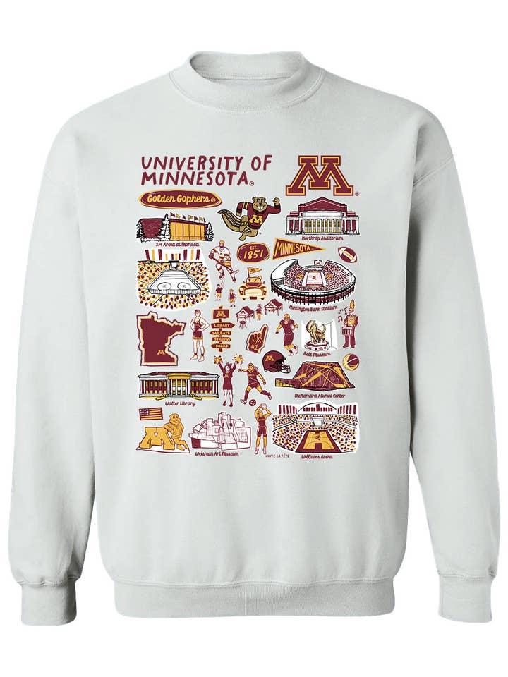 Vive La Fete - Wholesale Graphic Sweatshirt - Women's - Minnesota Golden Gophers Vive La Fete Impressions Maroon Cotton Crewneck Sweatshirt for Women2