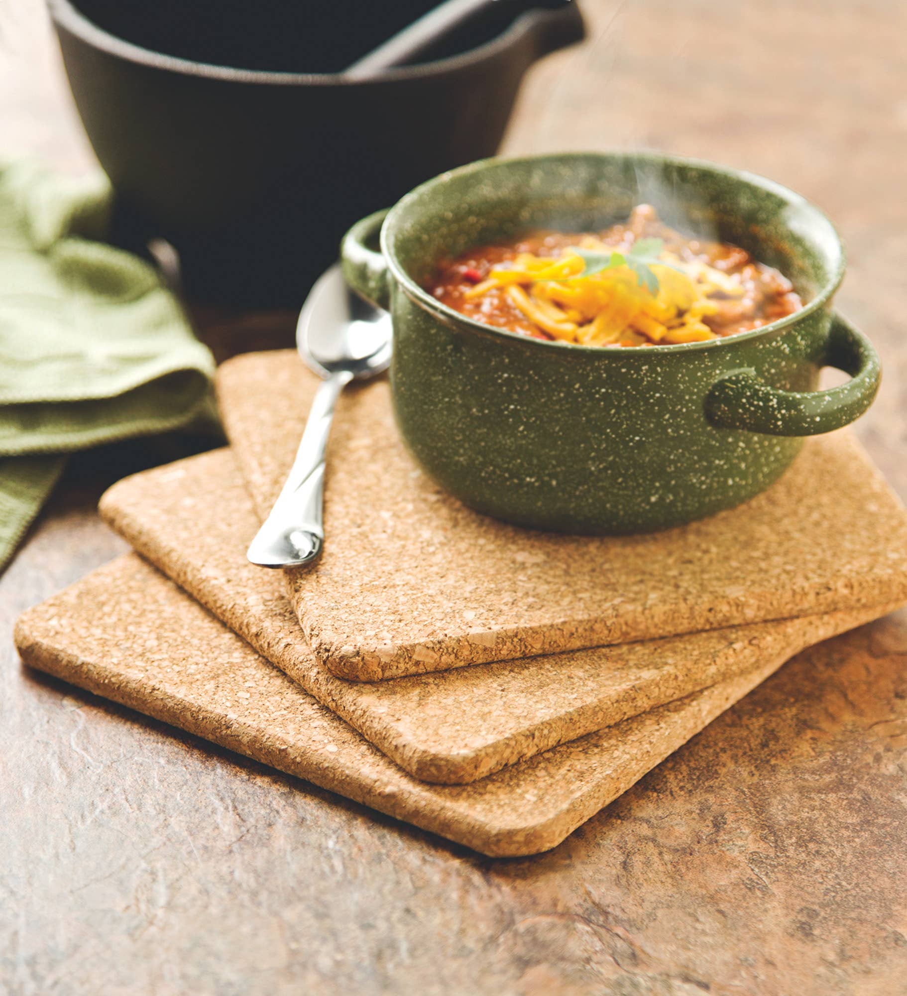 Fox Run Brands - Wholesale Trivet - Fox Run Square Cork Trivets, Set of 3, 7" x 7"1