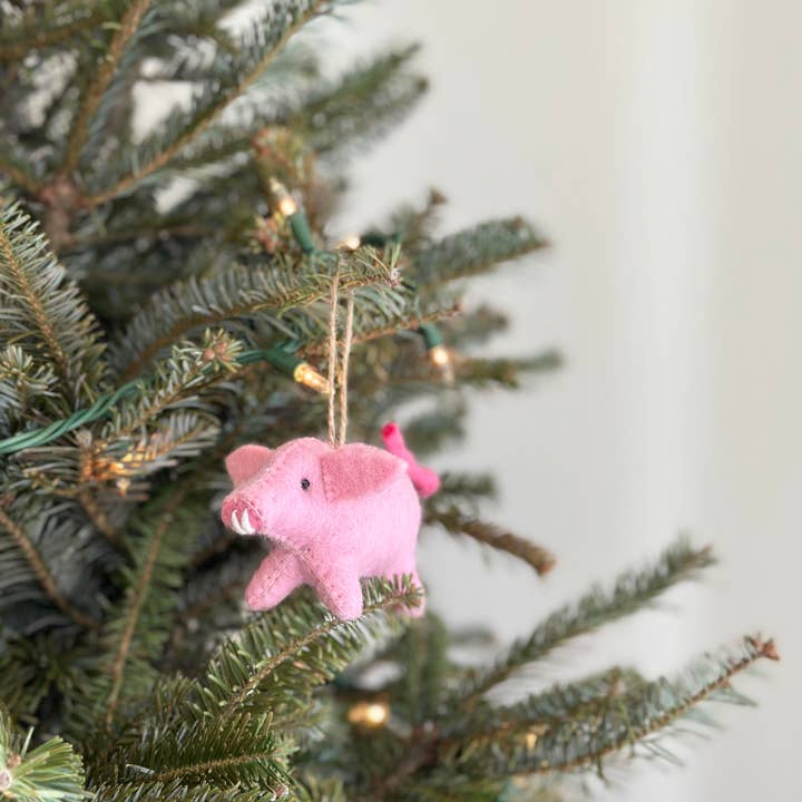 Ganapati - Wholesale Ornament - Wool Felt Pig Ornament