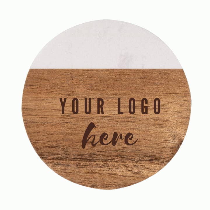 Benutzerdefinierte runde Untersetzer aus Holz (benutzerdefinierte Stadt, Logo, Name) für den Großhandel von Bell & Brass Home Goods