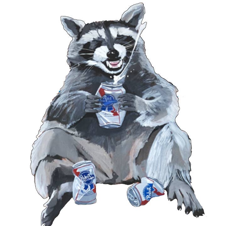 Beer Bandit Raccoon Sticker for wholesale by FLYN