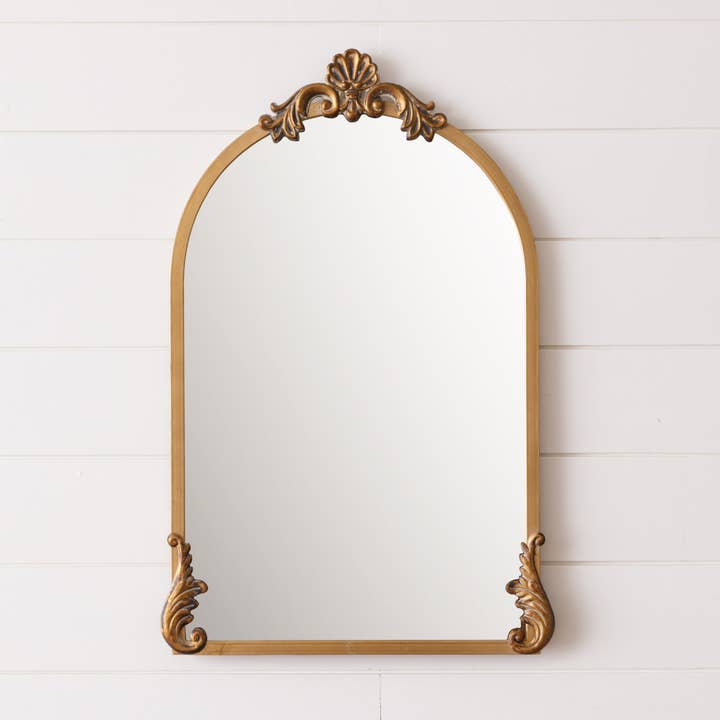 Audrey's Home & Gift - Wholesale Wall Mirror - Metal Wall Mirror With Scallop Accents (PC)