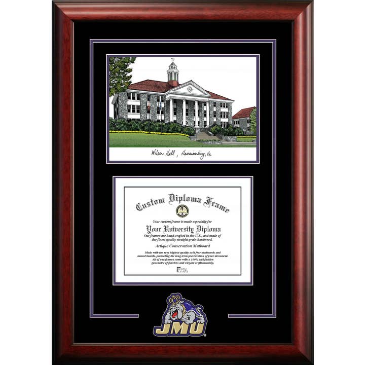 James Madison Dukes 16w x 12h Spirit Graduate Diploma Frame for wholesale by Campus Images