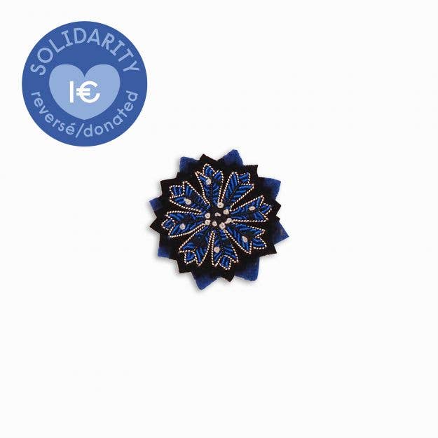 Brooch - Blue & Black (M box + bulle) for wholesale by Macon & Lesquoy