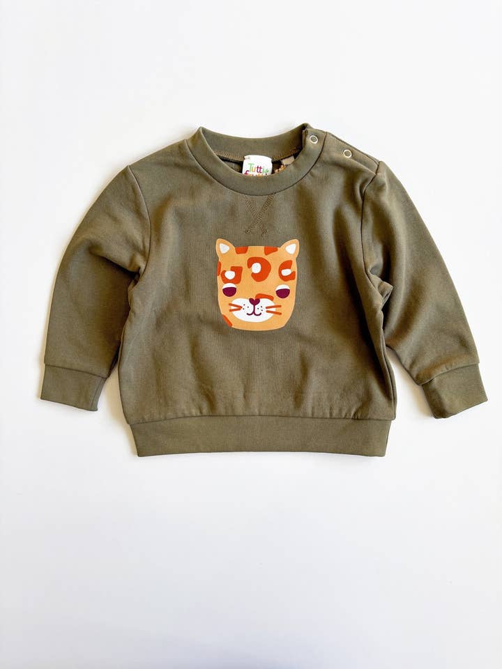 Big Cat Print Printed Sweatshirt for wholesale by Tutti Frutti clothing