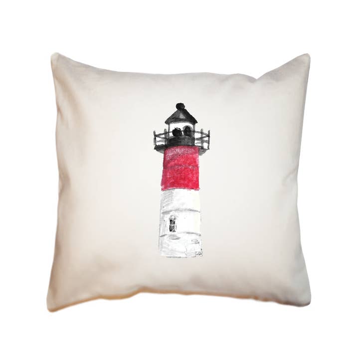 coussin carré Wellfleet Lighthouse pour la vente par Tina Labadini Designs