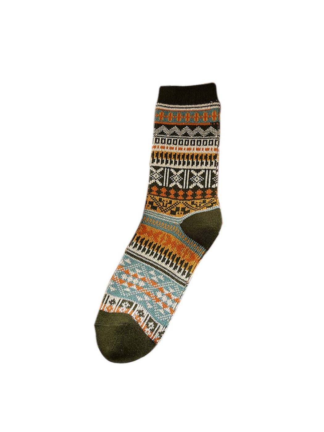 Funkyrel® Atzbranding Limited - Wholesale Socks - Women's - Rufia - Vintage Geometric Pattern Women's Mid-Calf Socks8