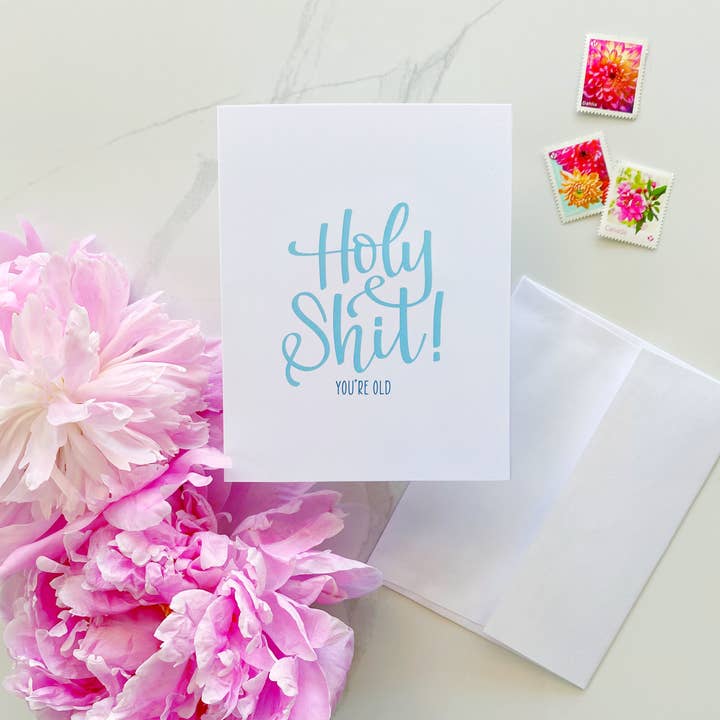 Stevie + Bean Paperie - Wholesale Birthday Card - Holy Shit You’re Old / Card1