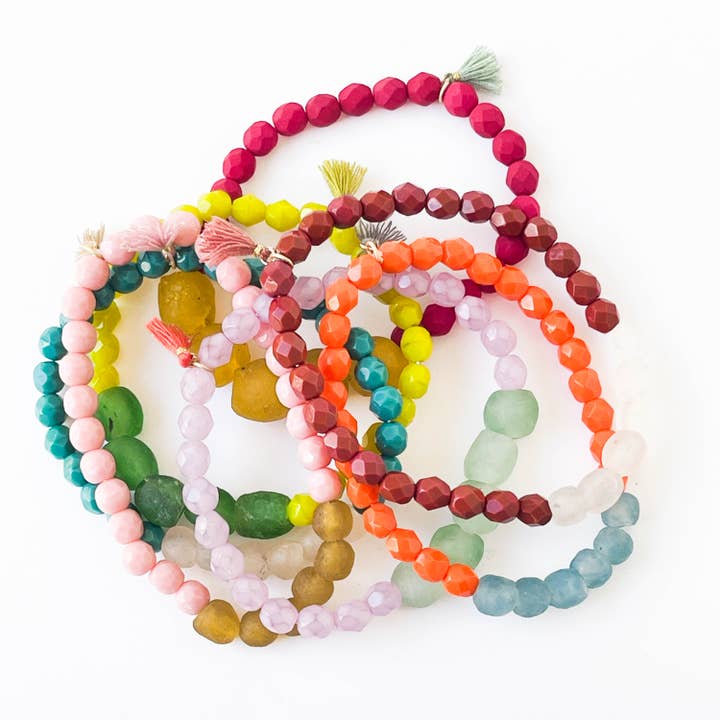 Nest Pretty Things - Wholesale Beaded Bracelet - Recycled African Glass And Mixed Bead Bracelet3