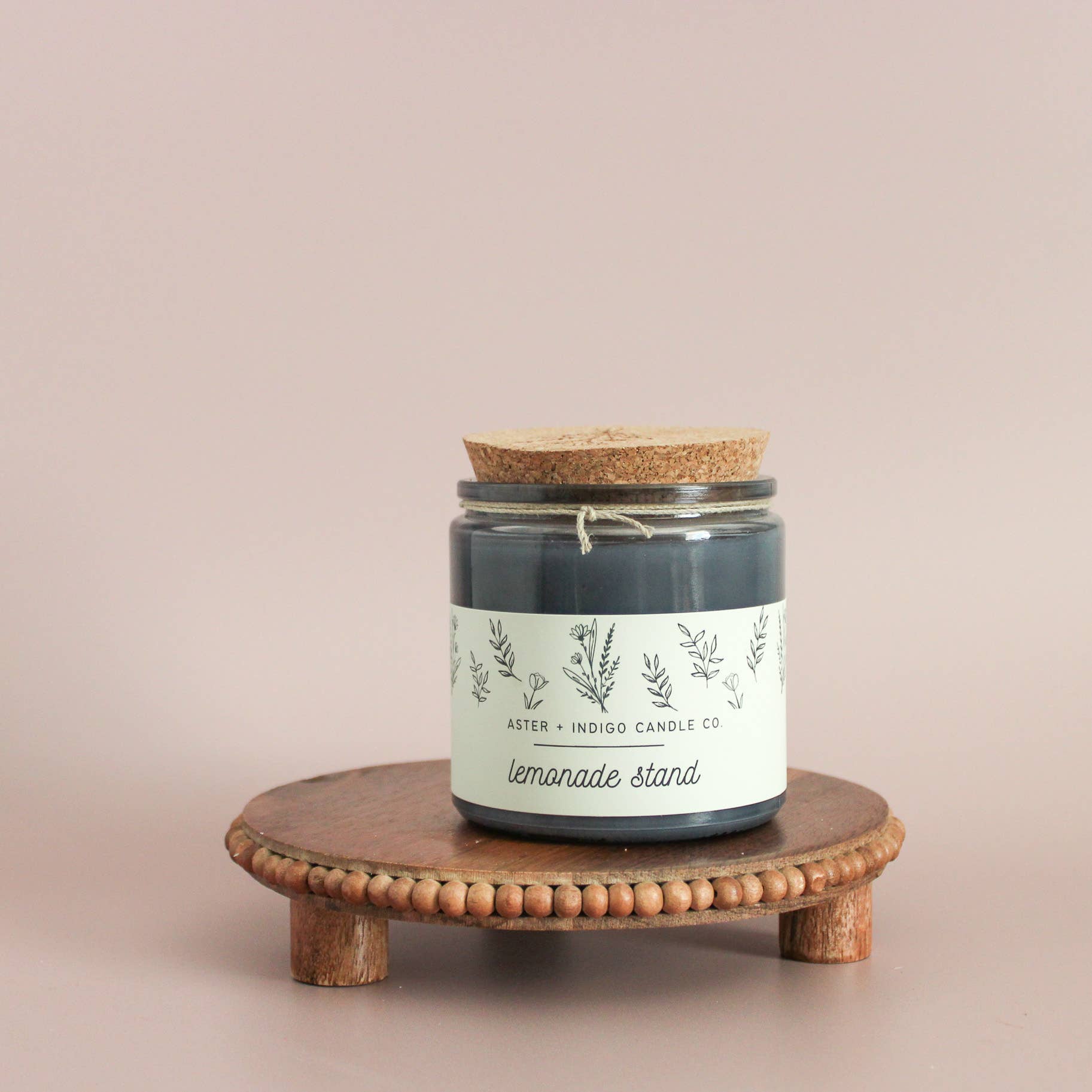 Aster + Indigo Candle Co. - Vente Bougie en bocal - Stand à limonade | Bougie printemps-été