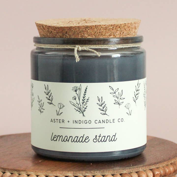 Aster + Indigo Candle Co. - Vente Bougie en bocal - Stand à limonade | Bougie printemps-été0