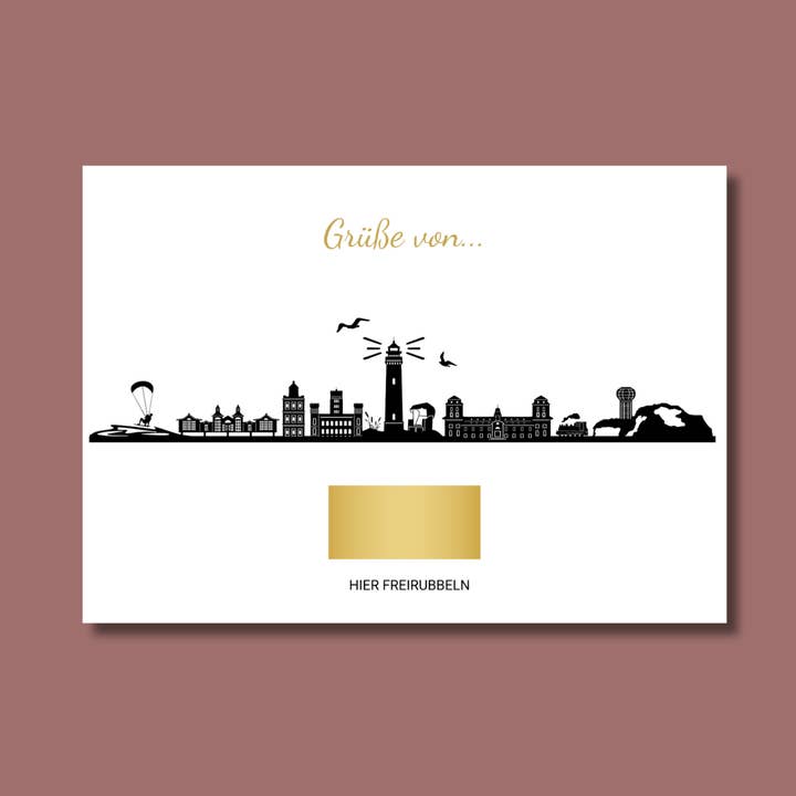 Rügen Insel Rubbelkarte Postkarte mit Grüßen zum Freirubbeln für den Großhandel von FreelingVenture