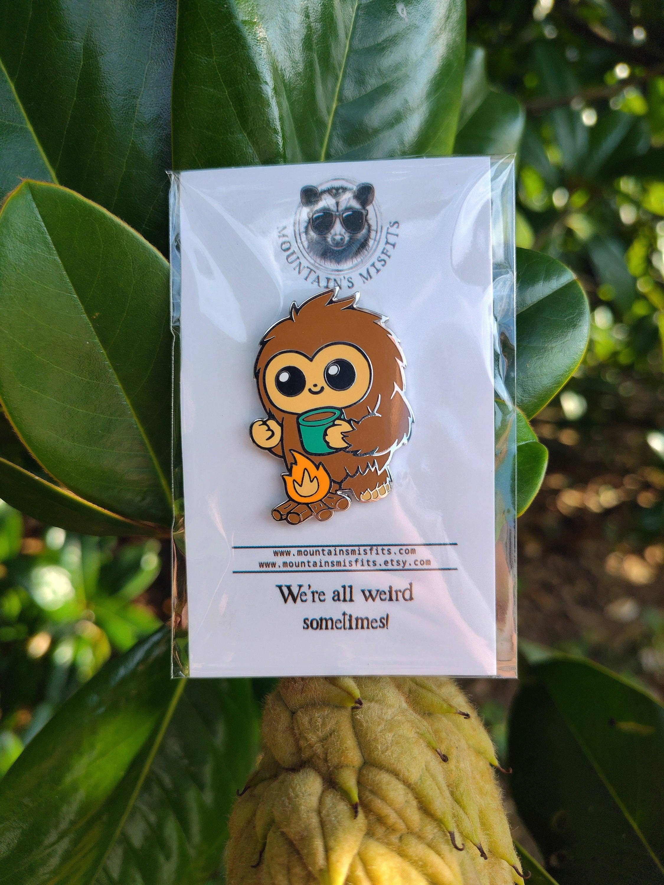 Mountain's Misfits - Wholesale Lapel Pin/Button - Bigfoot & Coffee  Enamel Pin - Sasquatch Pin4