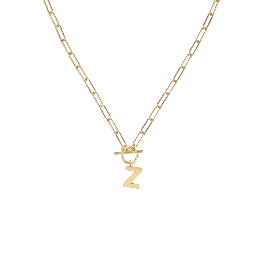 Toggle Initial Necklace in Gold for wholesale on Faire74