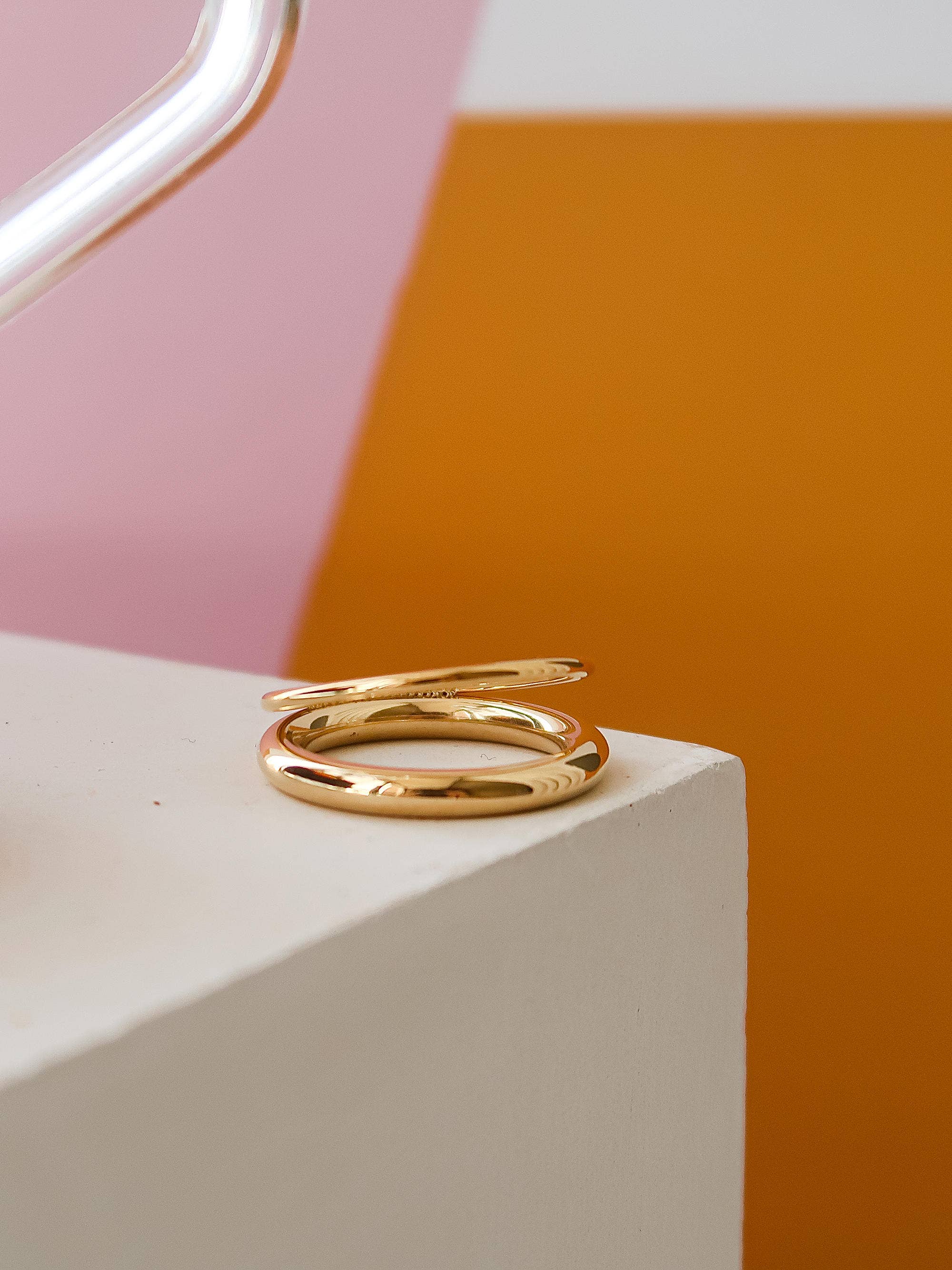 Harvey 18K Gold Non-Tarnish Classic Double Band Ring for wholesale on Faire0