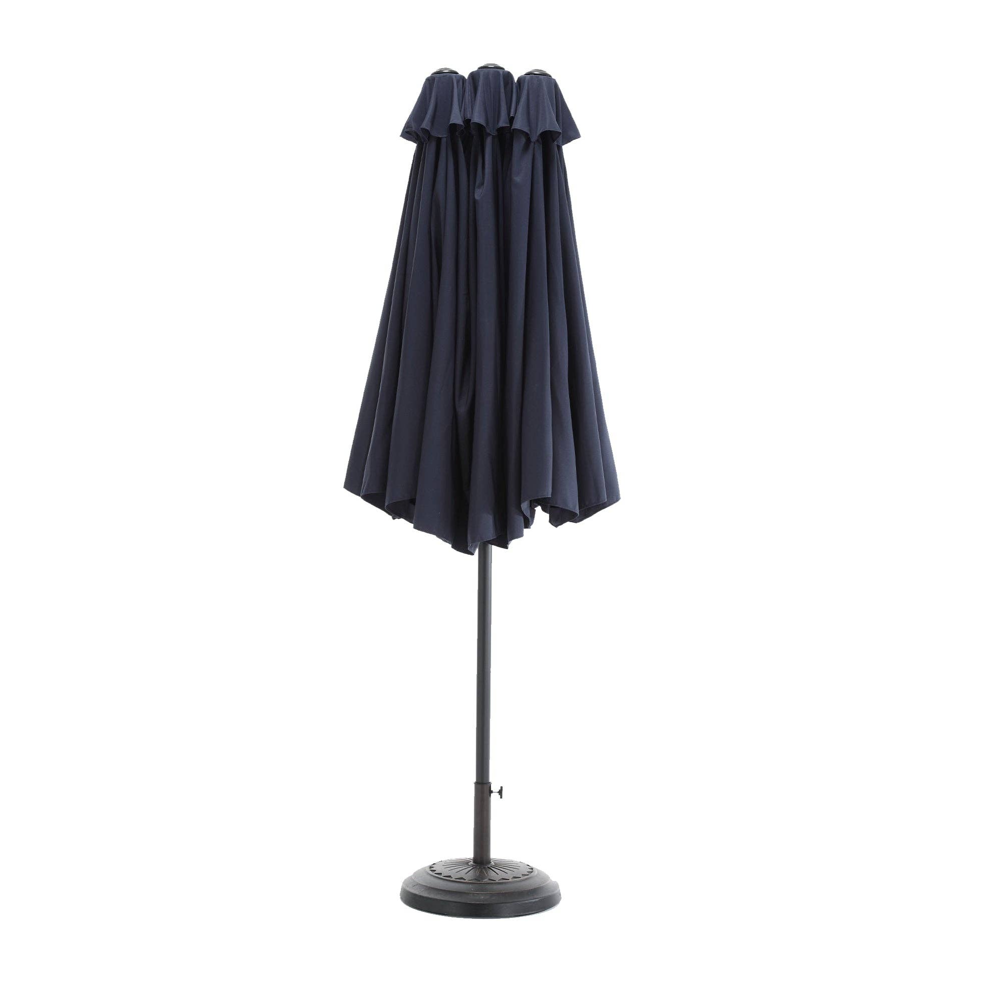 39F Inc. - Wholesale Patio Umbrella - 14.8ft Double-Sided Outdoor Umbrella with Crank – Navy Blue11