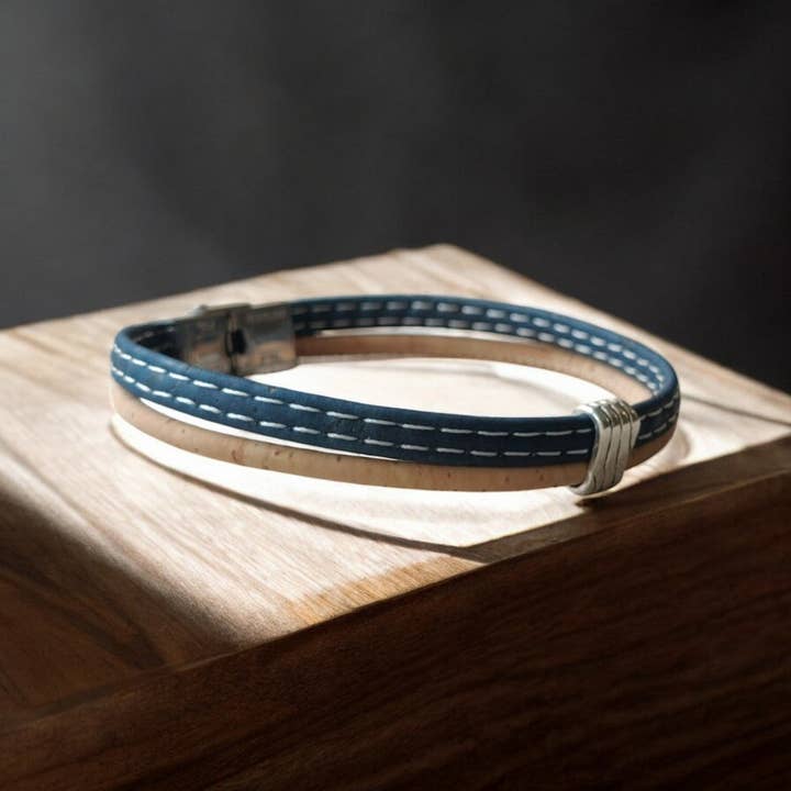 Karmyliege - Wholesale Cuff Bracelet - Cork bracelet, Milo - Eco-friendly jewelry2