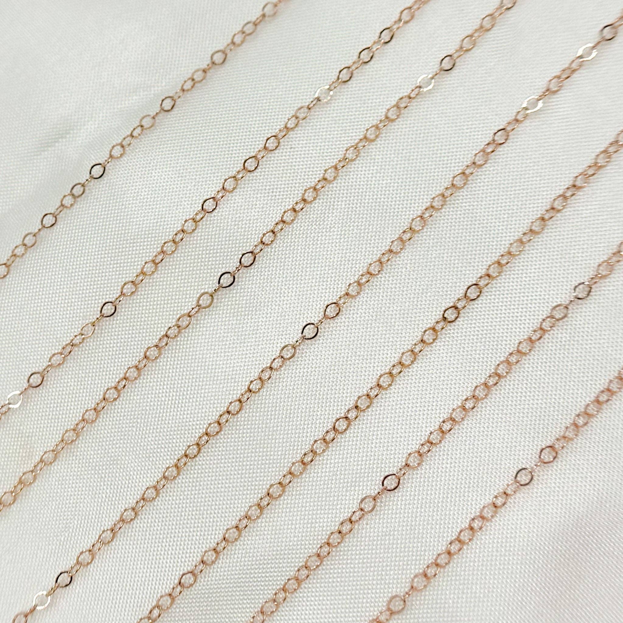 Tresor Jewelry Inc. - Wholesale Link & Chain Necklace - 1020FRGF. Rose Gold Filled Flat Cable Chain4