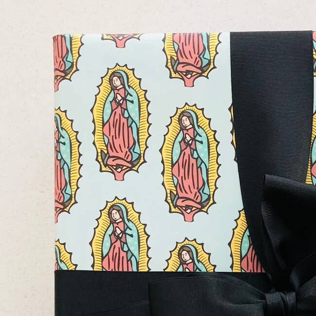 Oh Clement! Catholic Goods - Wholesale Flat Wrap - 5 Our Lady of Guadalupe Wrapping Paper Sheets