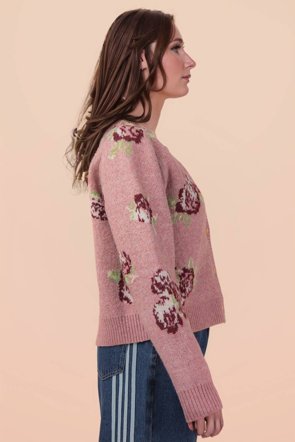 VERY J - Wholesale Cardigan - Women's - 12W3475N-Print & Solid Soft Knit Sweater Cardigan28