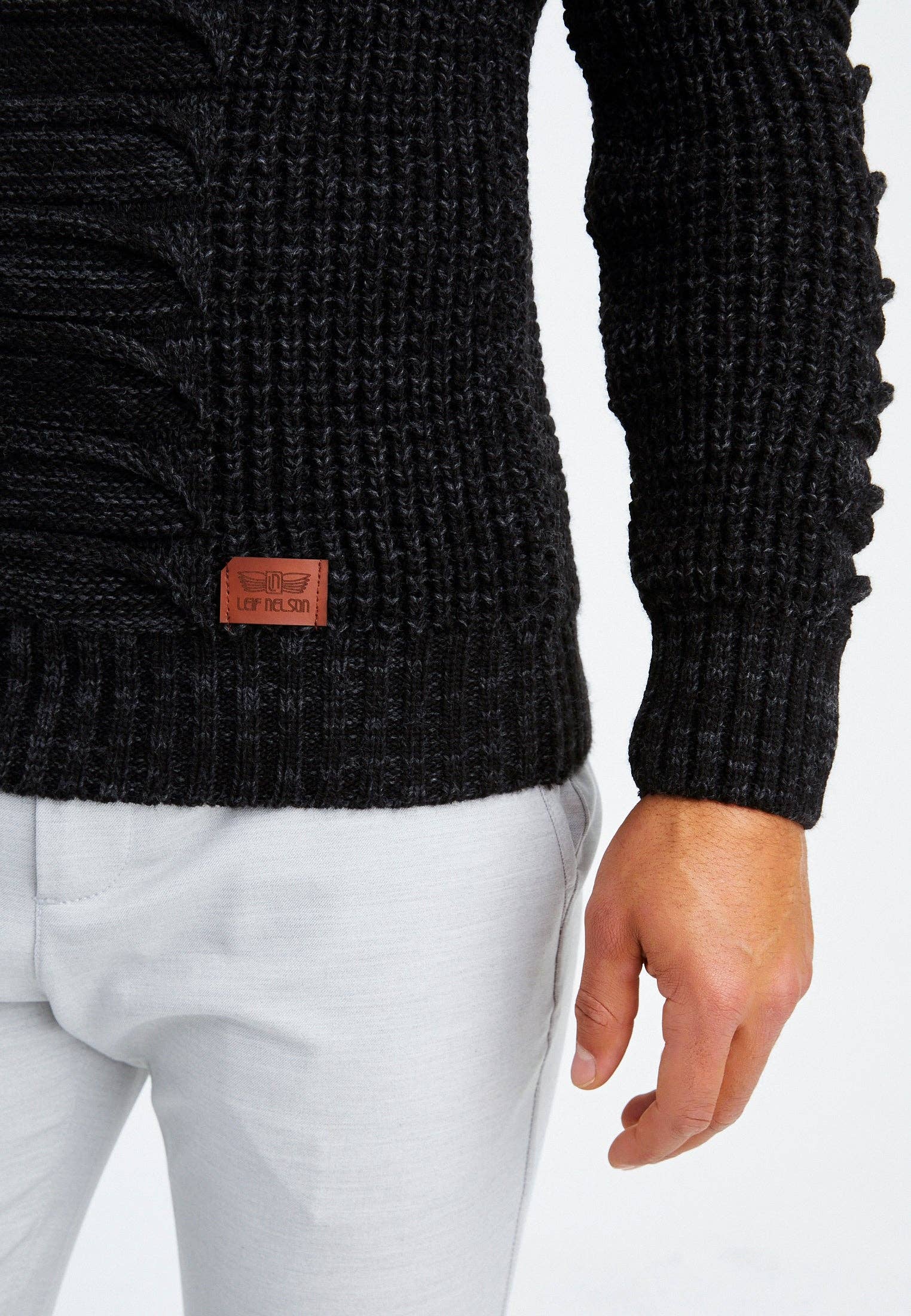 Leif Nelson GmbH - Wholesale Knit Sweater - Men's - Men's Knit Sweater Chunky Knit Shawl Collar LN-557550