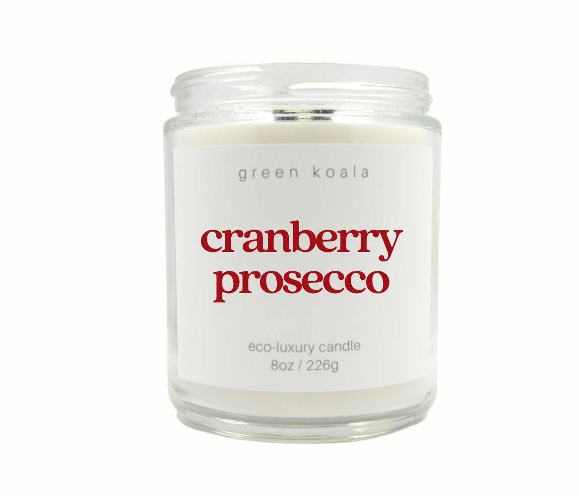 Green Koala - Wholesale Jar/Filled Candle - Cranberry Prosecco 8oz Eco-Luxury Candle2