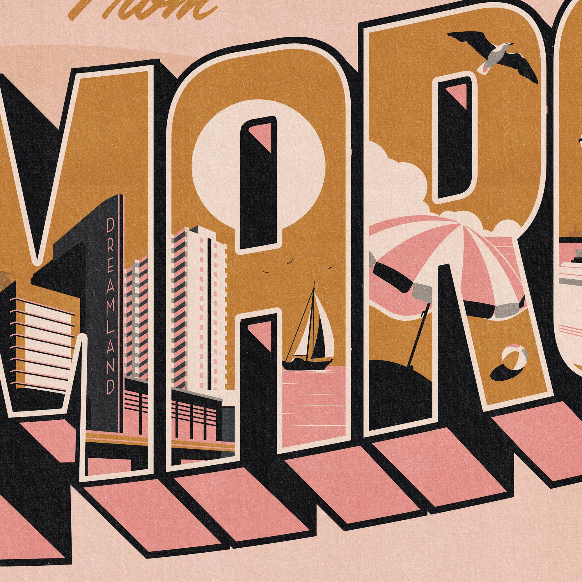 Telegramme Paper Co. – wholesale Art print – Greetings from Margate Giclée Art print3