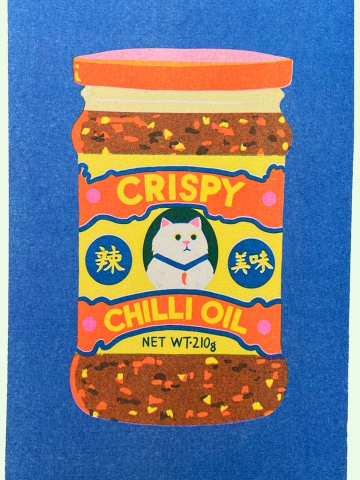 Mini Knuspriges Chiliöl-Druck für den Großhandel von naomi wilkinson illustration