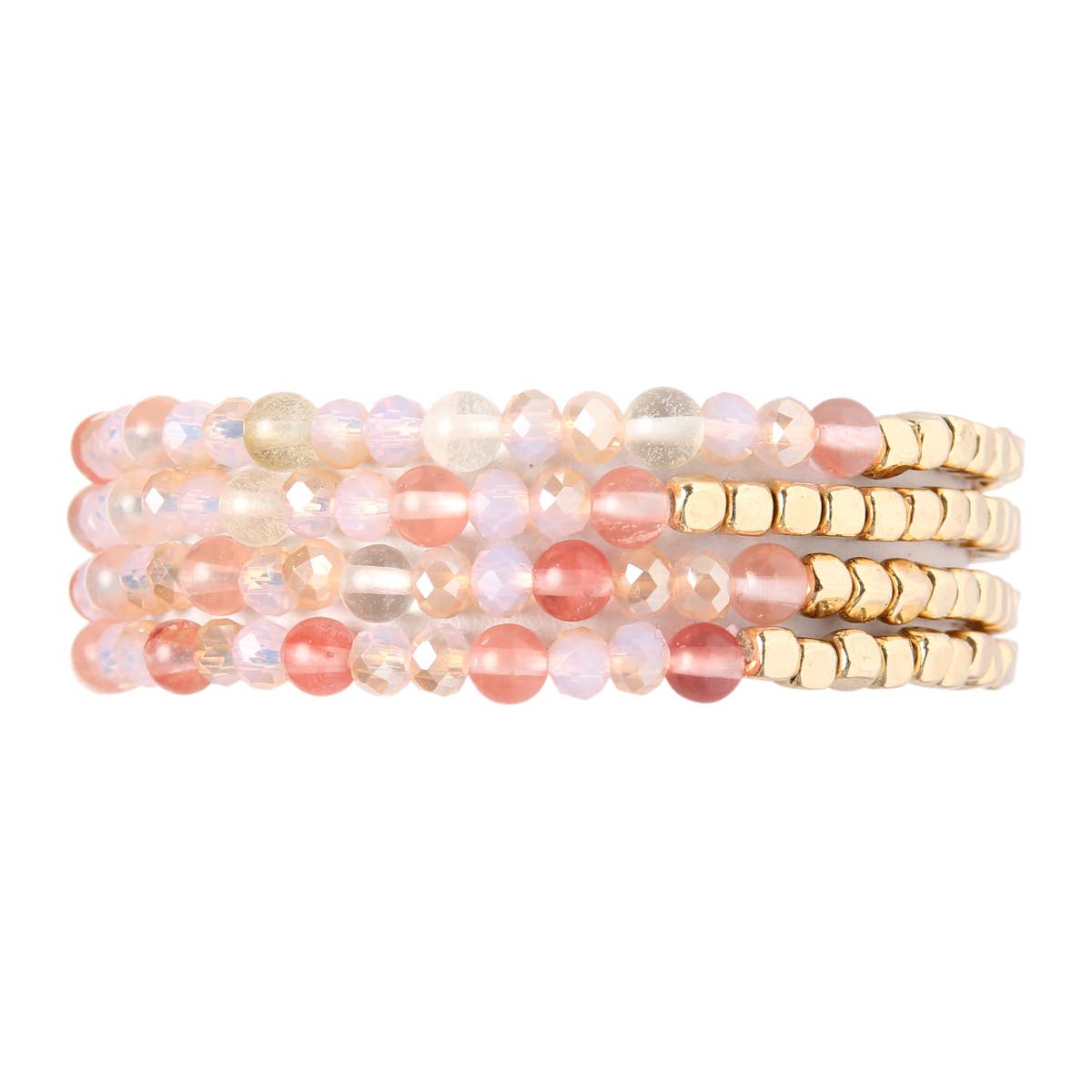 MYS Wholesale Inc - Wholesale Beaded Bracelet - Brass, Stone, Glass Four Set Beads Bracelet7