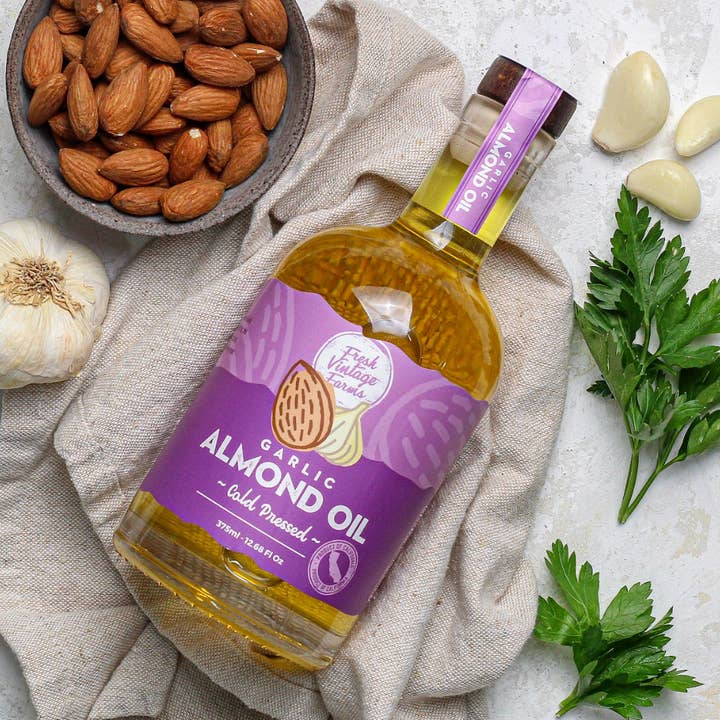 Fresh Vintage Farms - Wholesale Cooking oil - Garlic Infused Almond Oil (Cold-Pressed)2