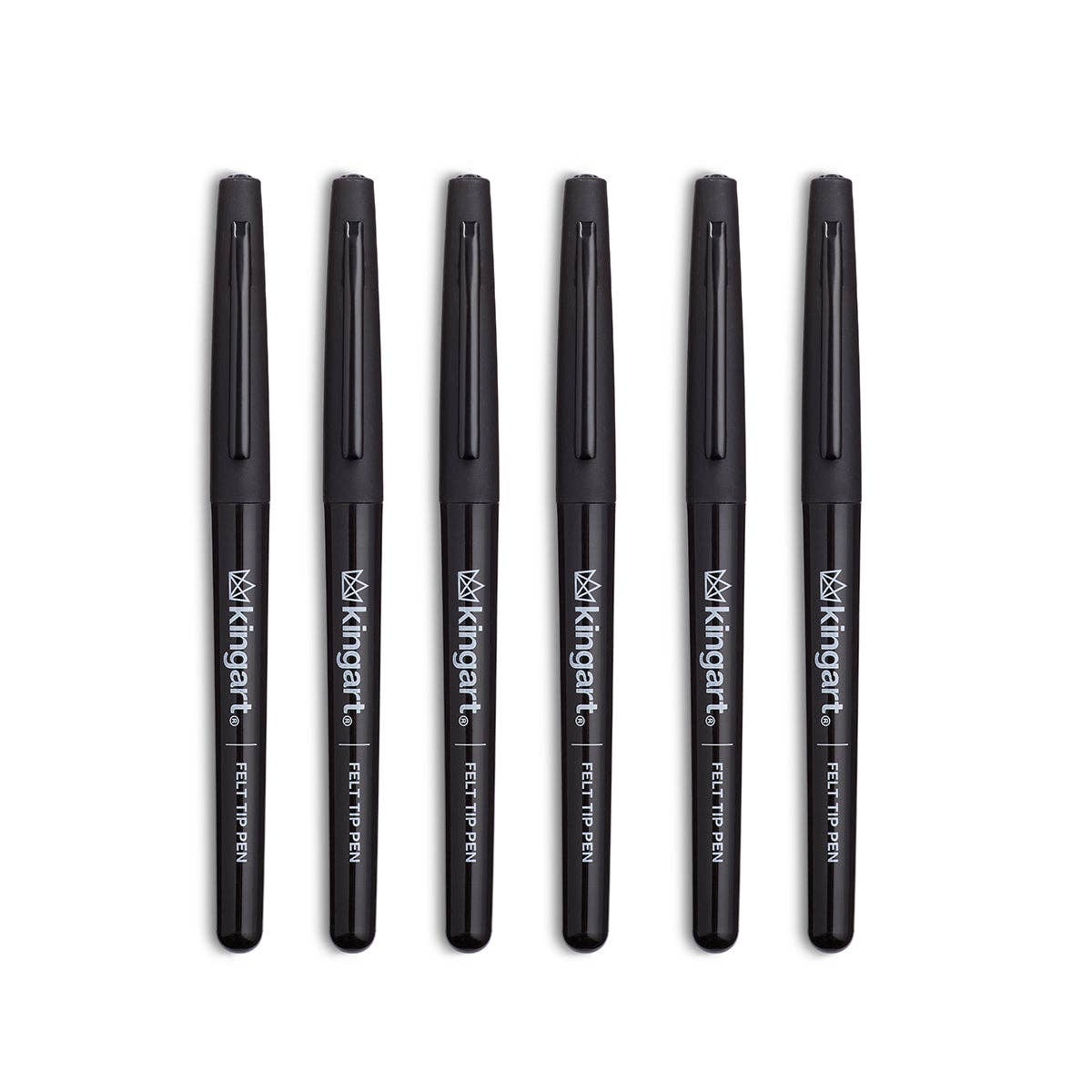 KINGART - Wholesale Pen - Felt Tip Black Ink Pens 6 pc2
