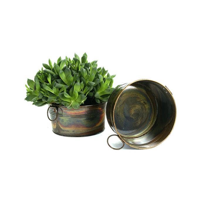 Buhi Imports - Wholesale Gift box - 8 inch Round Tin Tub in multiple finishes4