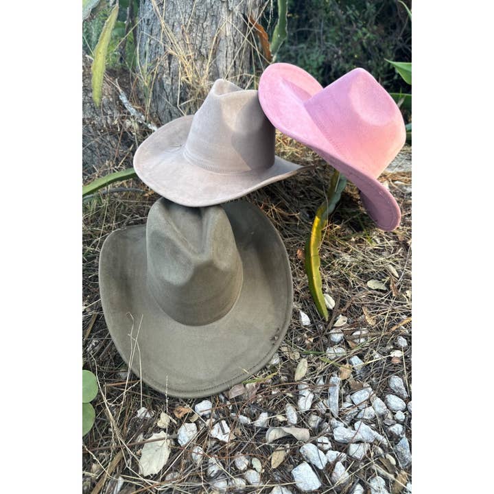 Queens INC - Wholesale Cowboy Hat - Women's - Best seller !! Fashion Vegan suede cowboy hat