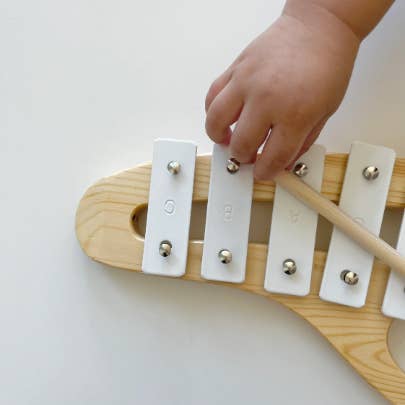 All Wooden Elements - Wholesale Musical Toy - Kids & Baby - Minimalist Baby Wooden Xylophone (White) Musical Instrument