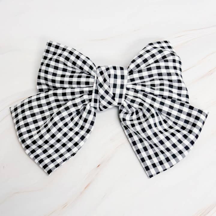 Ellison+Young - Wholesale Hair Clip - Women's - Gingham Bow Pretty Bow Hair Clip