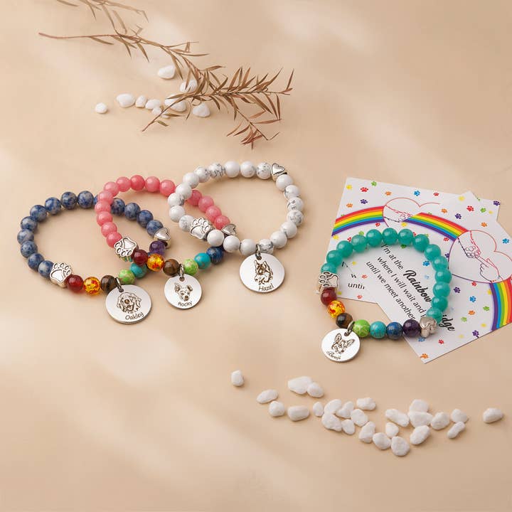 Anavia – wholesale Charm/dangle bracelet – Personalized Rainbow Bridge Pet Portrait Memorial Bracelet