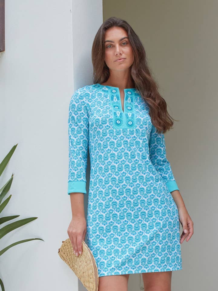 Vestido Túnica Bordado Rosemary Beach (491-RB-1714) por atacado de Cabana Life