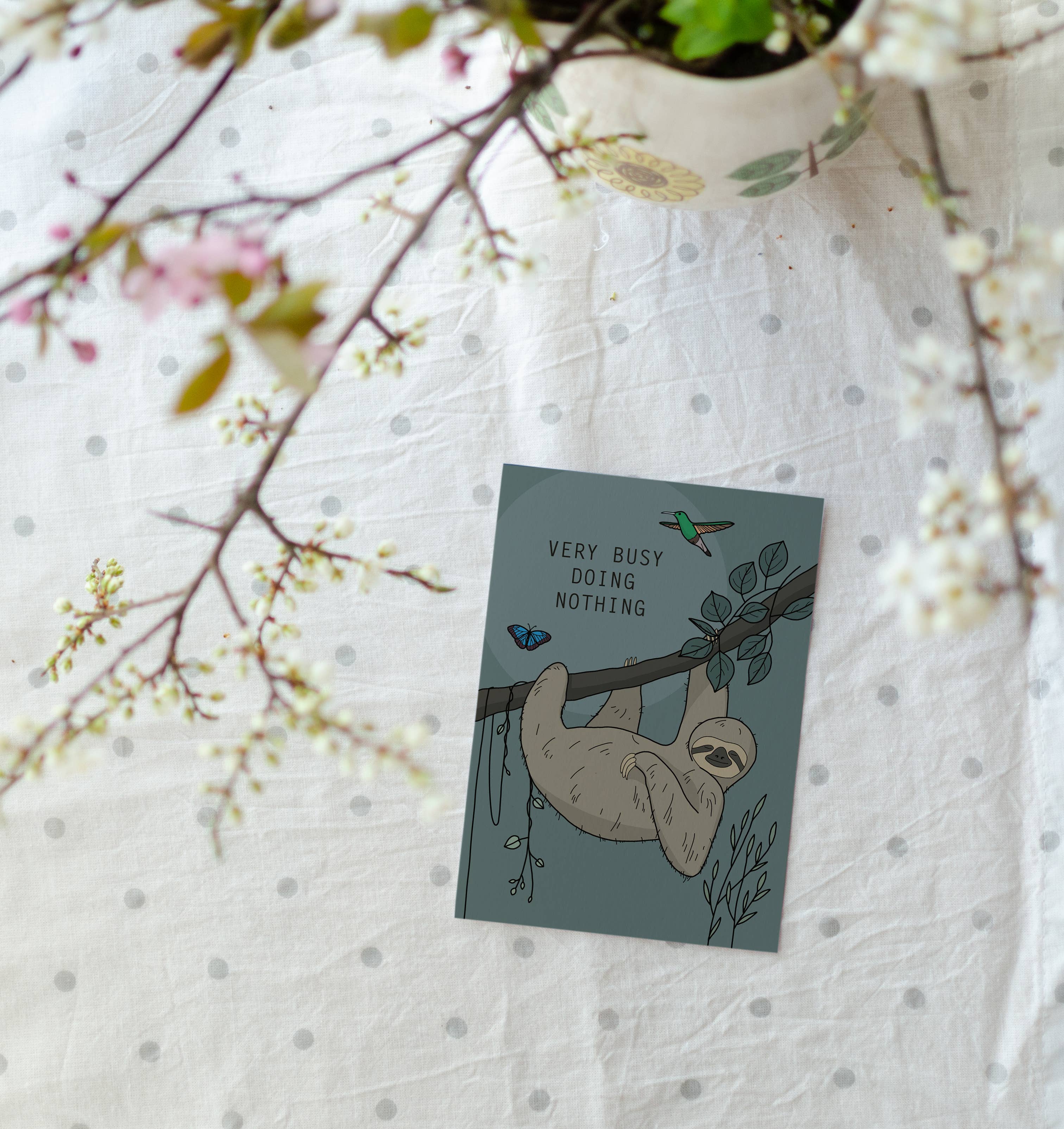 Rotberta - Wholesale Postcard - Sloth Postcard, Very Busy Doing Nothing