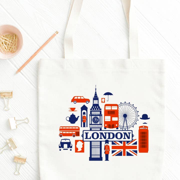 Tote Bag Icons Distintamente Britânico por atacado de Love British Lifestyle