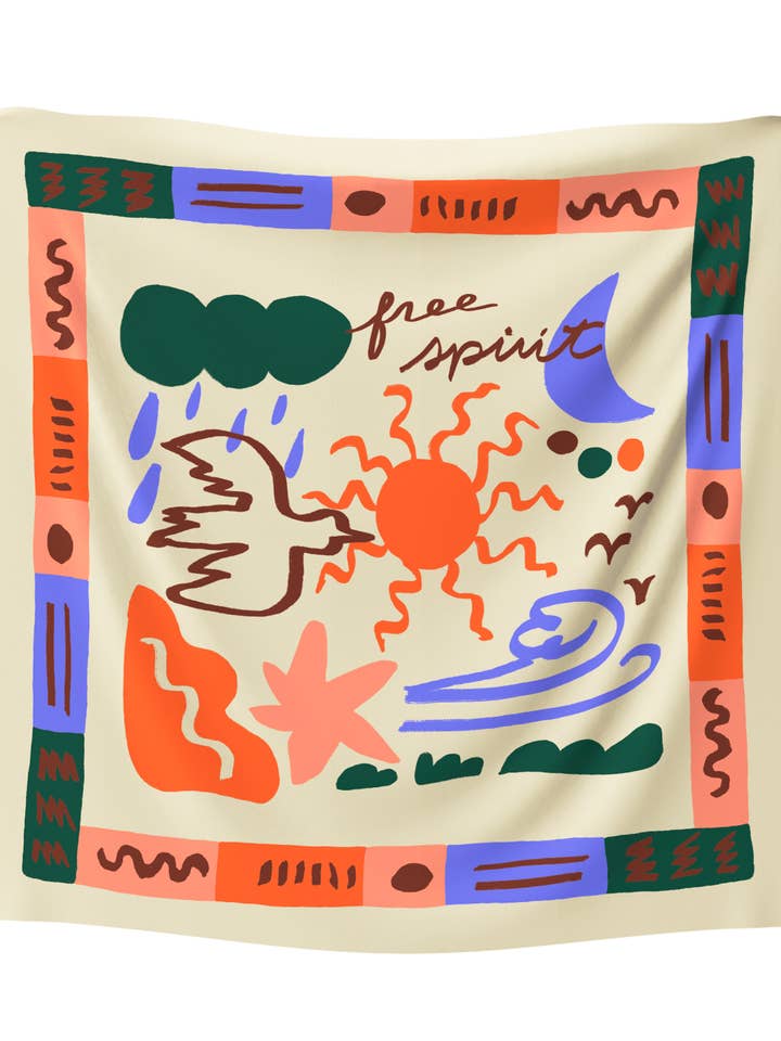 Medium Scarf FREE SPIRIT / Capsule 100% Silk Twill for wholesale by STUDIO ARDE