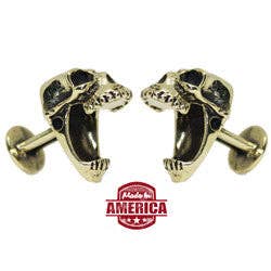 JAC ZAGOORY DESIGNS - Wholesale Cufflinks - Laughing Skull Cufflinks - Bronze