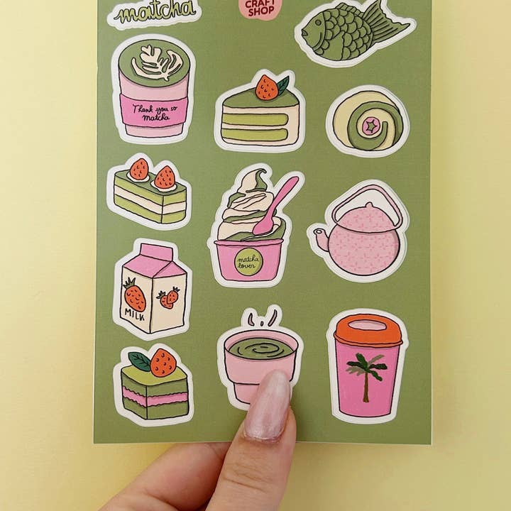 Nany Craft Shop - Wholesale Sticker - Matcha sticker sheet A6 🍵2