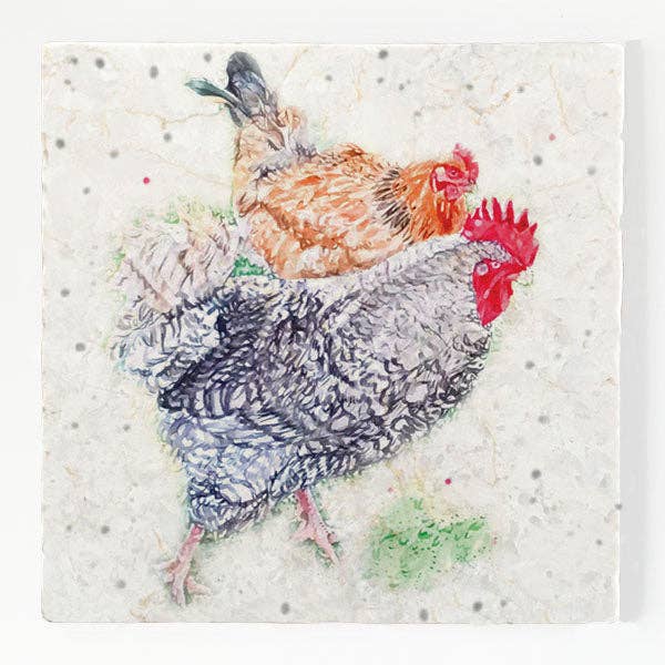 Marble Trivet Large - Hens Ahoy for wholesale by Country Creation