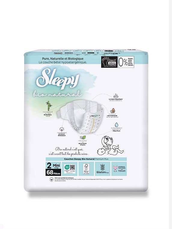 sleepy - Vendita all'ingrosso Pannolino (non in tessuto) - Neonati - Sleepy Bio Natural - Pannolini per bambini taglia 2:3-6 kg