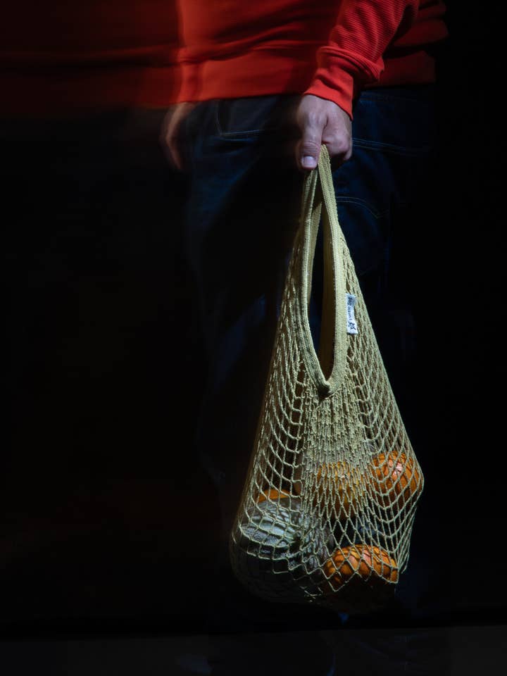 Sac filet à poignée courte teintures botaniques, Eco-Bags, pour la vente par Turtle Bags