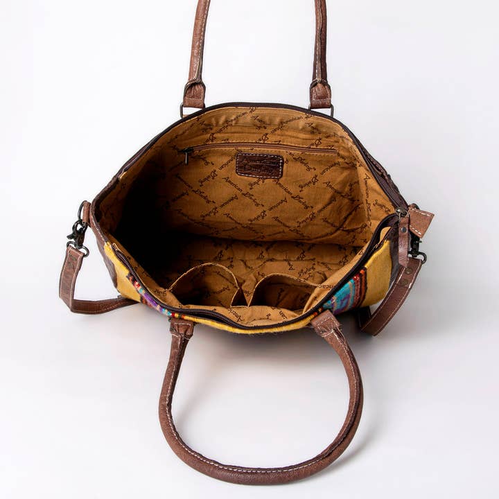 LS Western - Wholesale Tote Bag - Women's - ADBG1005 American Darling Handwoven Saddle Blanket Tote Bag Genuine Leather Trim22