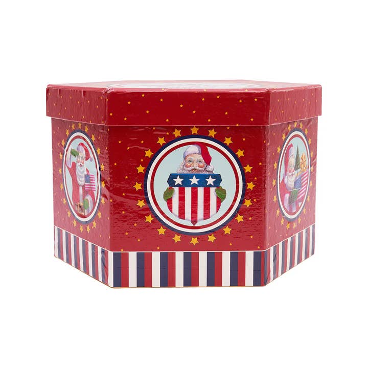 C&F Home - Wholesale Ornament Set - SALE Christmas Star Spangled Santa Ornament Set 121