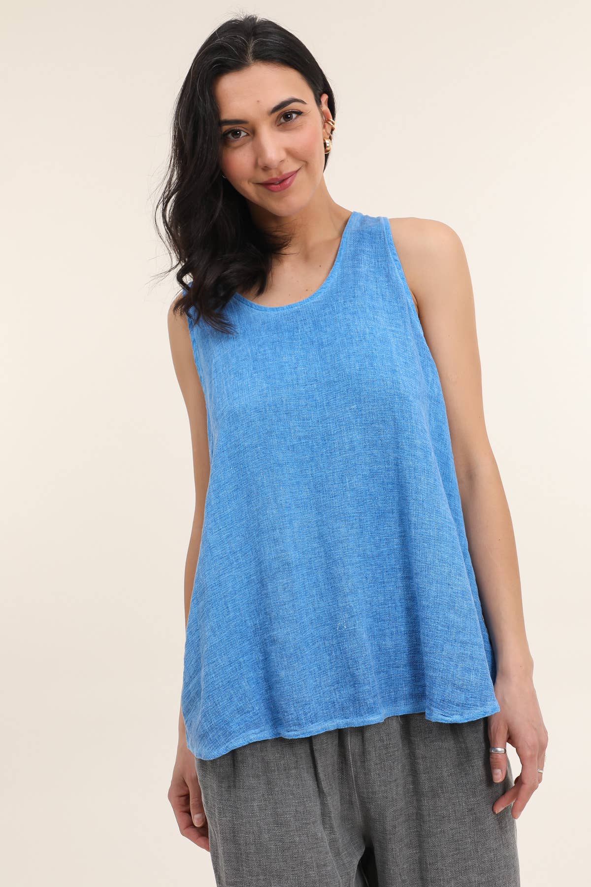 LÉA & LUC - Vente Débardeur – femme - Débardeur en 50% coton et 50% Lin REF. 916816